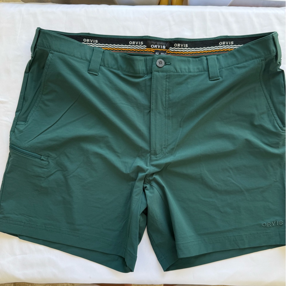 Orvis Men's Teal Flat Front Shorts